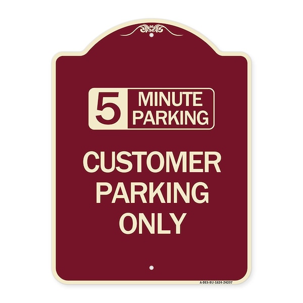 Customer Parking Choose Your Limit Minute Parking Heavy-Gauge Alum Sign, 24" x 18", BU-1824-24207